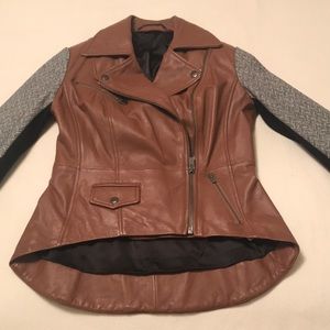 Leather and tweed jacket